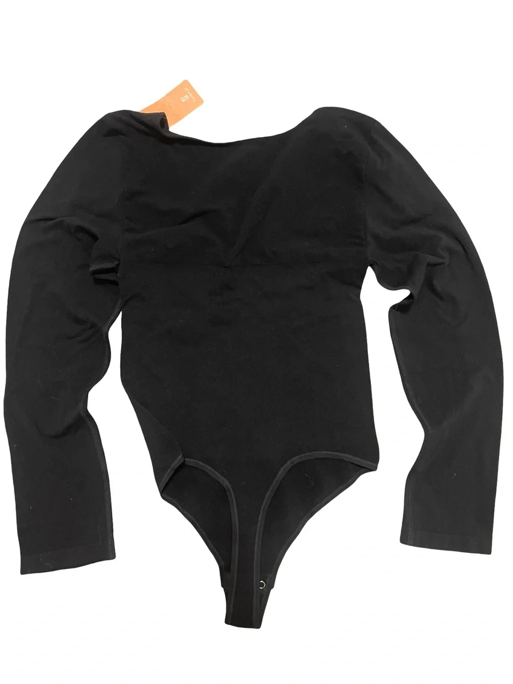 NWT FeelinGirl Black Ruched Long Sleeve Tummy Control Bodysuit - 3XL